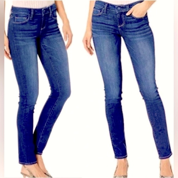 Paige skyline skinny stretch jean mid wash whiskered slightly distressed size 29 - Picture 1 of 7